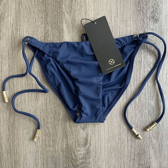 Vix Other - NWT Vix Lucy Long Tie Full Bikini Bottom in Midnight XS​​​​​​